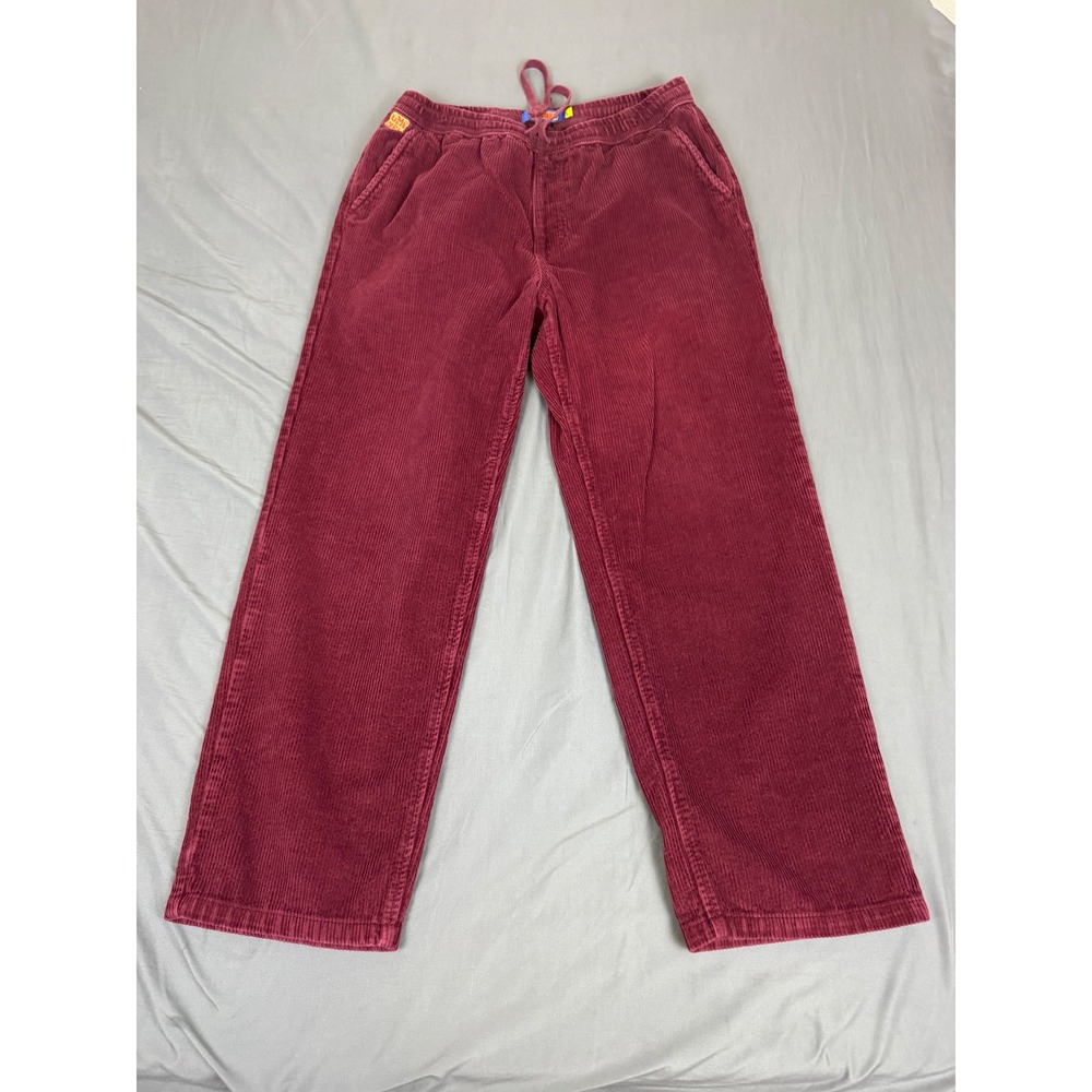 Empyre Relaxed Fit Corduroy Pants Mens Large Burgundy Maroon Skate Trousers L